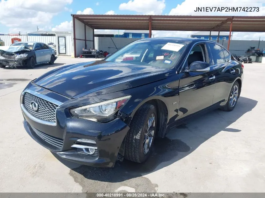 2017 Infiniti Q50 3.0T Signature Edition VIN: JN1EV7AP2HM742273 Lot: 40218991