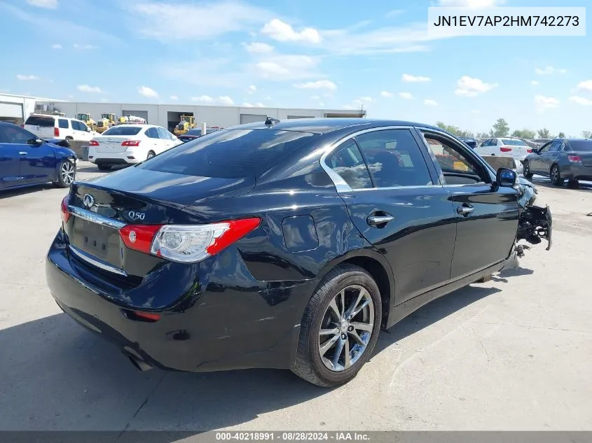 2017 Infiniti Q50 3.0T Signature Edition VIN: JN1EV7AP2HM742273 Lot: 40218991