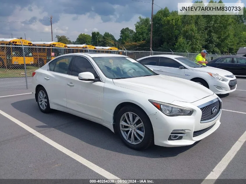 2017 Infiniti Q50 3.0T Premium VIN: JN1EV7ARXHM830733 Lot: 40254330