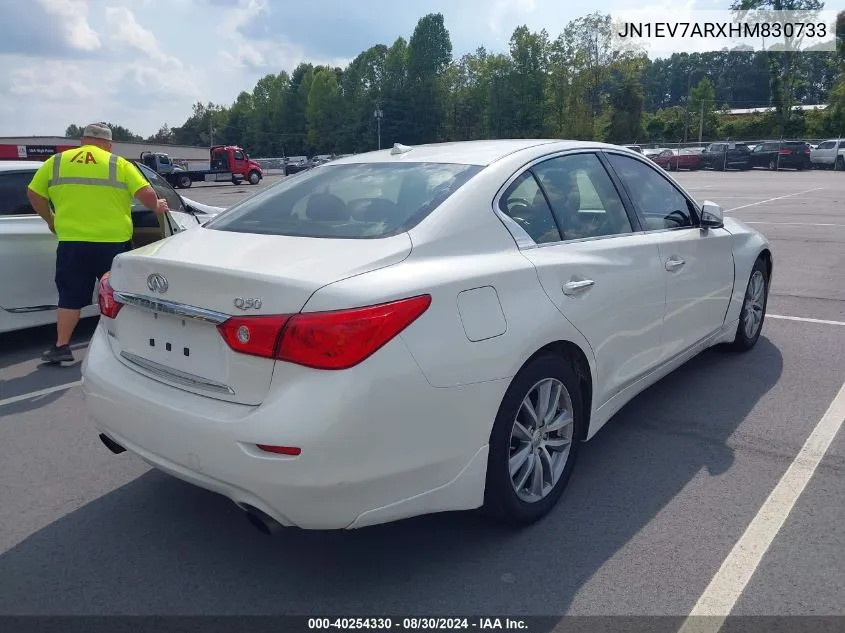 2017 Infiniti Q50 3.0T Premium VIN: JN1EV7ARXHM830733 Lot: 40254330