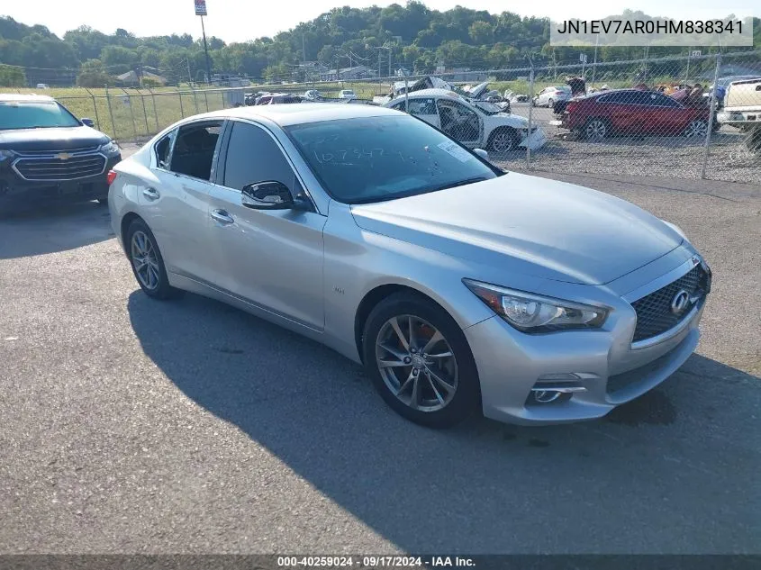 2017 Infiniti Q50 3.0T Signature Edition VIN: JN1EV7AR0HM838341 Lot: 40259024