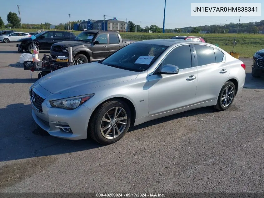 2017 Infiniti Q50 3.0T Signature Edition VIN: JN1EV7AR0HM838341 Lot: 40259024