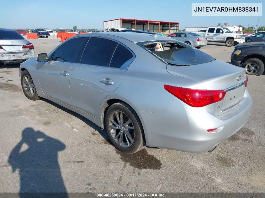 2017 Infiniti Q50 3.0T Signature Edition VIN: JN1EV7AR0HM838341 Lot: 40259024