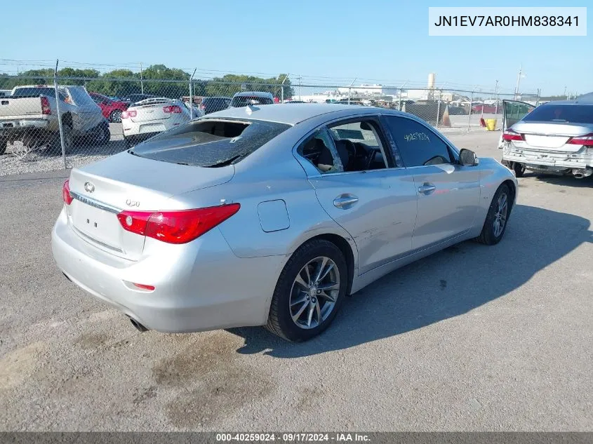 2017 Infiniti Q50 3.0T Signature Edition VIN: JN1EV7AR0HM838341 Lot: 40259024