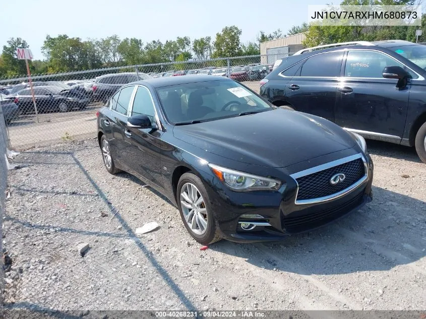 2017 Infiniti Q50 2.0T Base VIN: JN1CV7ARXHM680873 Lot: 40268231