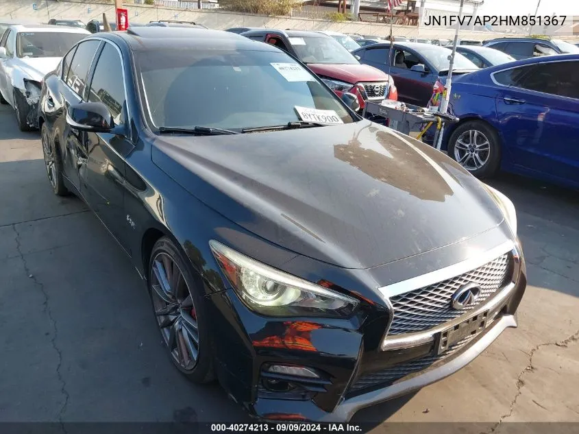 JN1FV7AP2HM851367 2017 Infiniti Q50 3.0T Red Sport 400