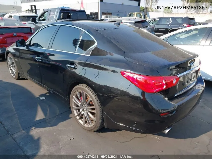 JN1FV7AP2HM851367 2017 Infiniti Q50 3.0T Red Sport 400