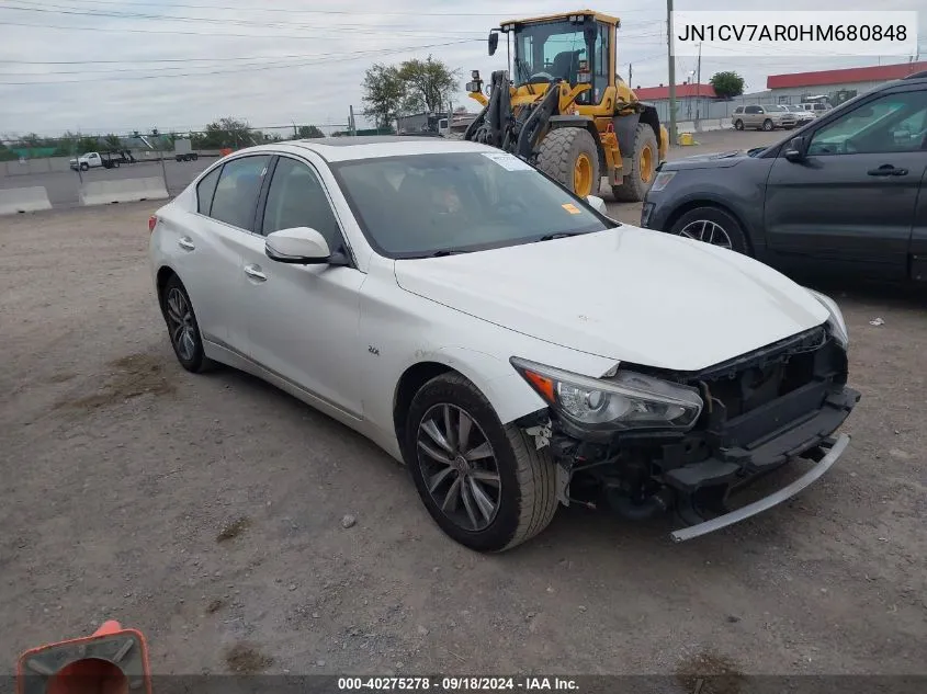 2017 Infiniti Q50 Premium VIN: JN1CV7AR0HM680848 Lot: 40275278