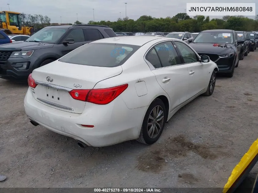 JN1CV7AR0HM680848 2017 Infiniti Q50 Premium