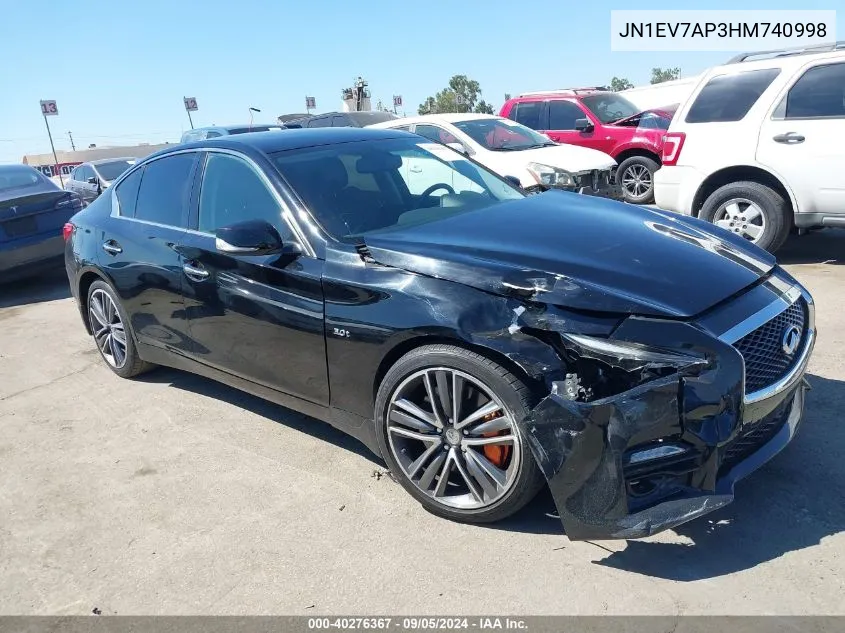 2017 Infiniti Q50 3.0T Premium/3.0T Signature Edition/3.0T Sport VIN: JN1EV7AP3HM740998 Lot: 40276367