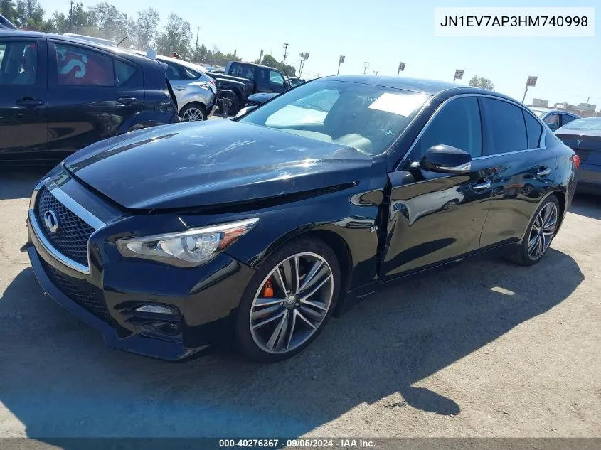 2017 Infiniti Q50 3.0T Premium/3.0T Signature Edition/3.0T Sport VIN: JN1EV7AP3HM740998 Lot: 40276367