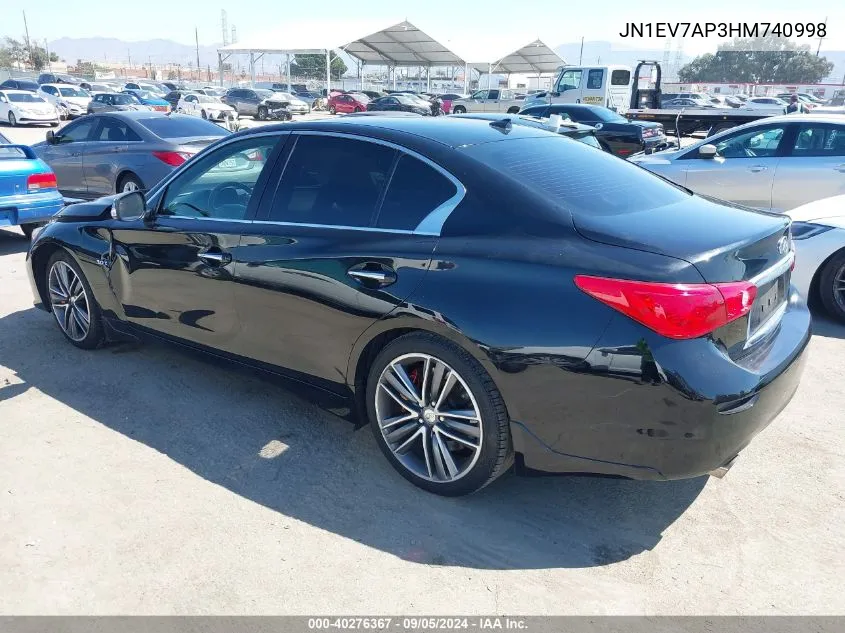 2017 Infiniti Q50 3.0T Premium/3.0T Signature Edition/3.0T Sport VIN: JN1EV7AP3HM740998 Lot: 40276367