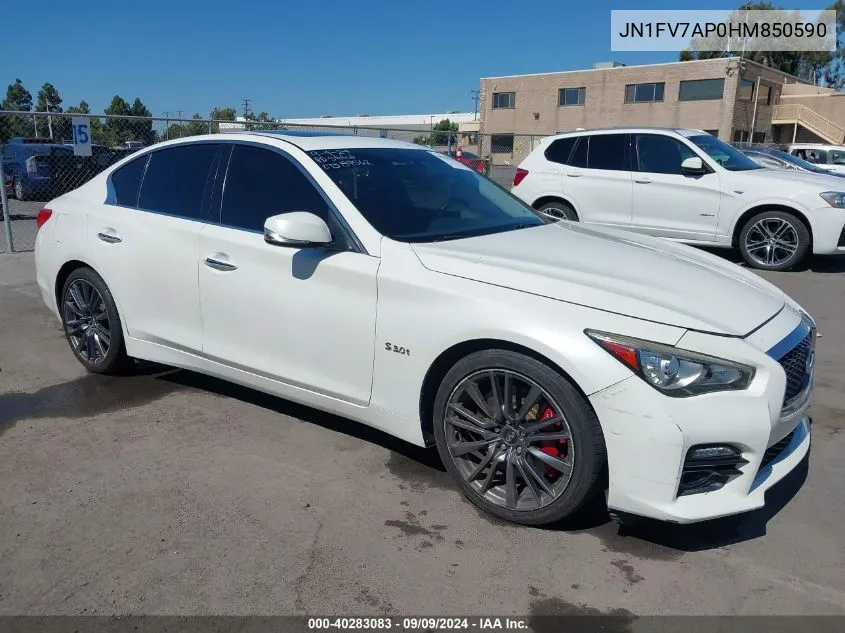 2017 Infiniti Q50 3.0T Red Sport 400 VIN: JN1FV7AP0HM850590 Lot: 40283083