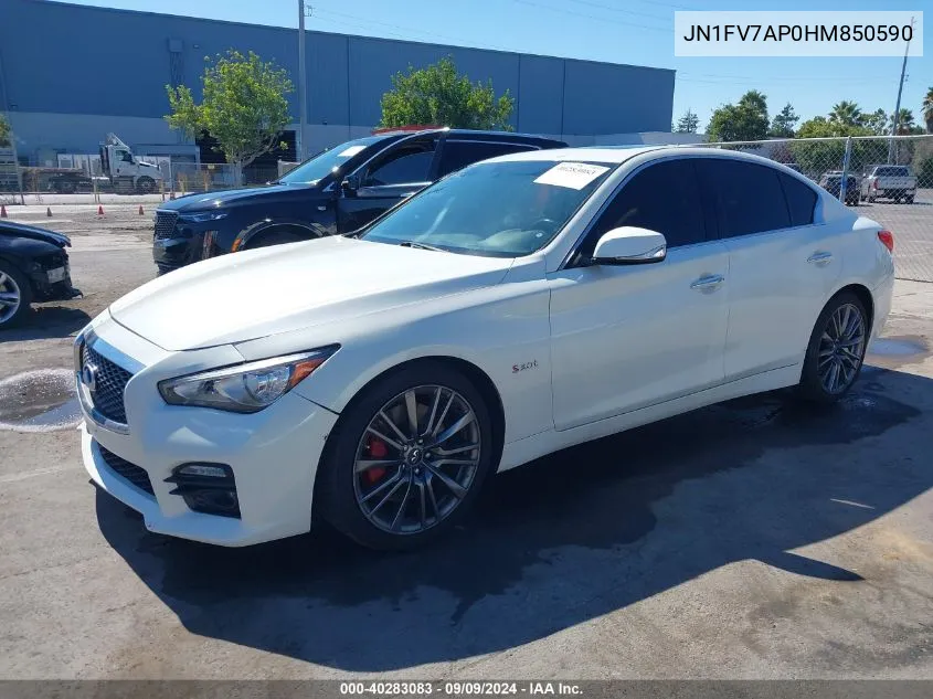 2017 Infiniti Q50 3.0T Red Sport 400 VIN: JN1FV7AP0HM850590 Lot: 40283083