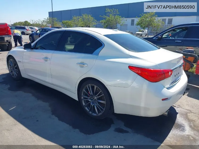 2017 Infiniti Q50 3.0T Red Sport 400 VIN: JN1FV7AP0HM850590 Lot: 40283083