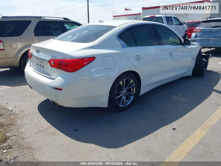 2017 Infiniti Q50 3.0T Signature Edition VIN: JN1EV7AR7HM841771 Lot: 40293255