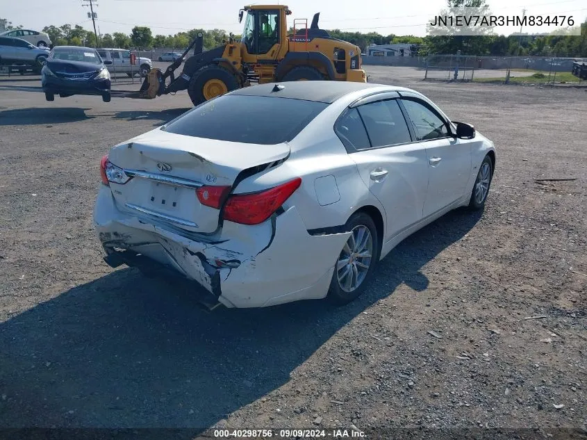 2017 Infiniti Q50 3.0T Premium VIN: JN1EV7AR3HM834476 Lot: 40298756