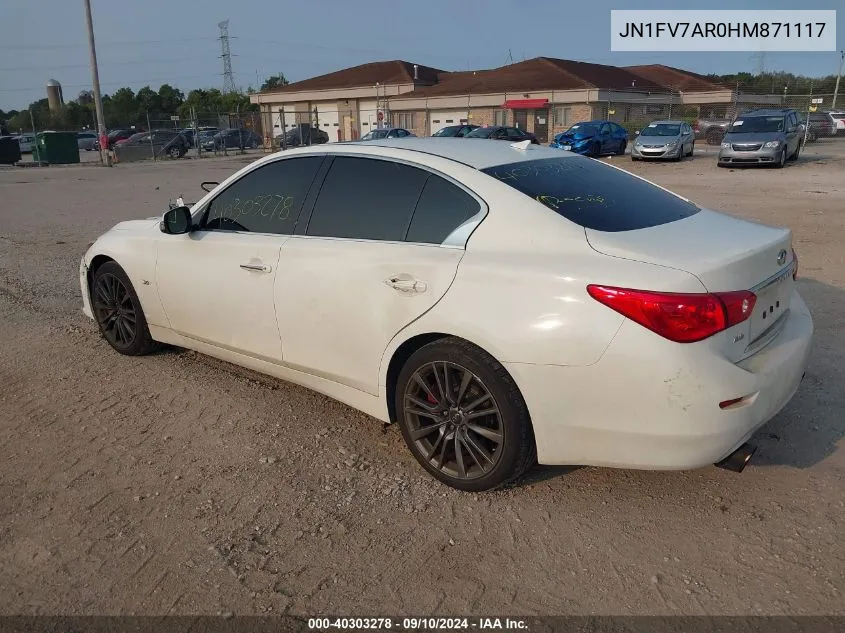 2017 Infiniti Q50 Red Sport 400 VIN: JN1FV7AR0HM871117 Lot: 40303278