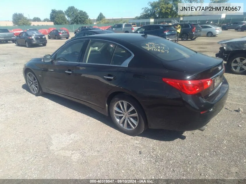 2017 Infiniti Q50 3.0T Premium VIN: JN1EV7AP2HM740667 Lot: 40319547