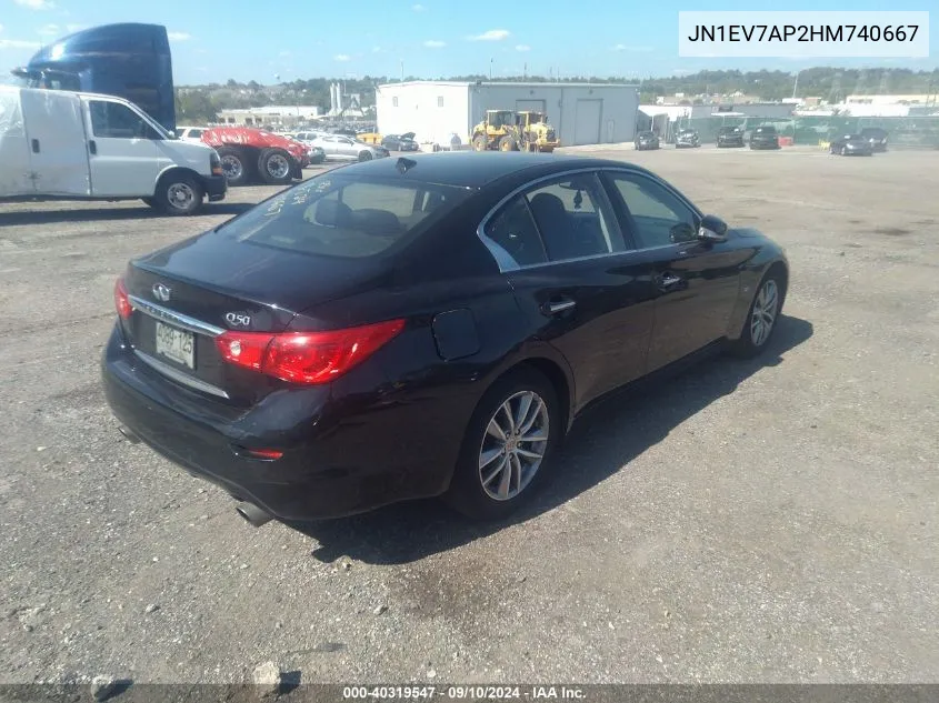 2017 Infiniti Q50 3.0T Premium VIN: JN1EV7AP2HM740667 Lot: 40319547