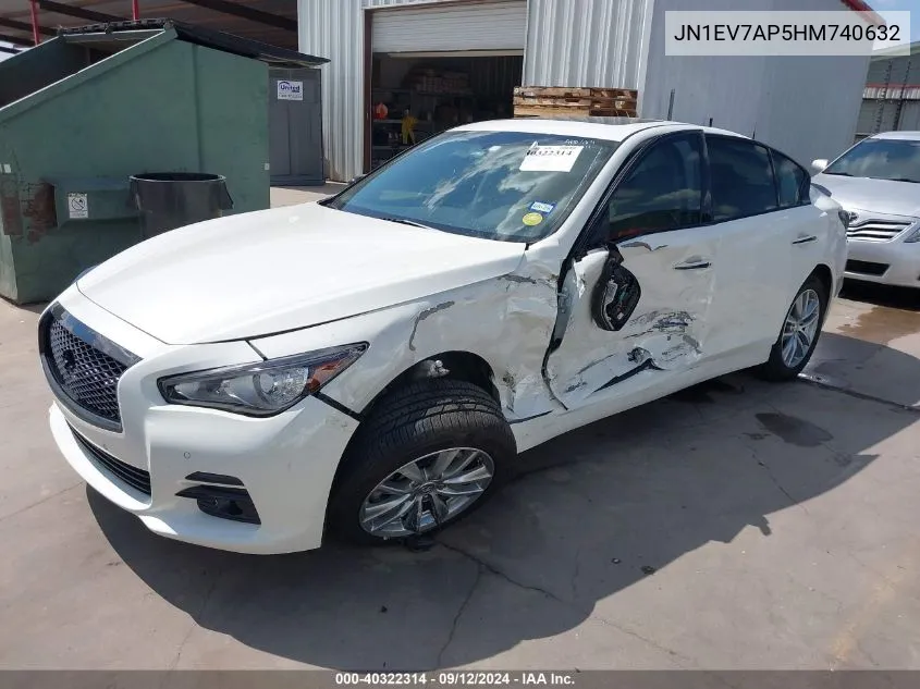 2017 Infiniti Q50 Premium/Sport/Se VIN: JN1EV7AP5HM740632 Lot: 40322314