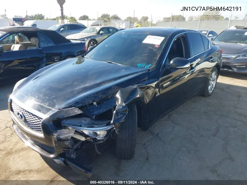 JN1CV7AP5HM642191 2017 Infiniti Q50 2.0T Base