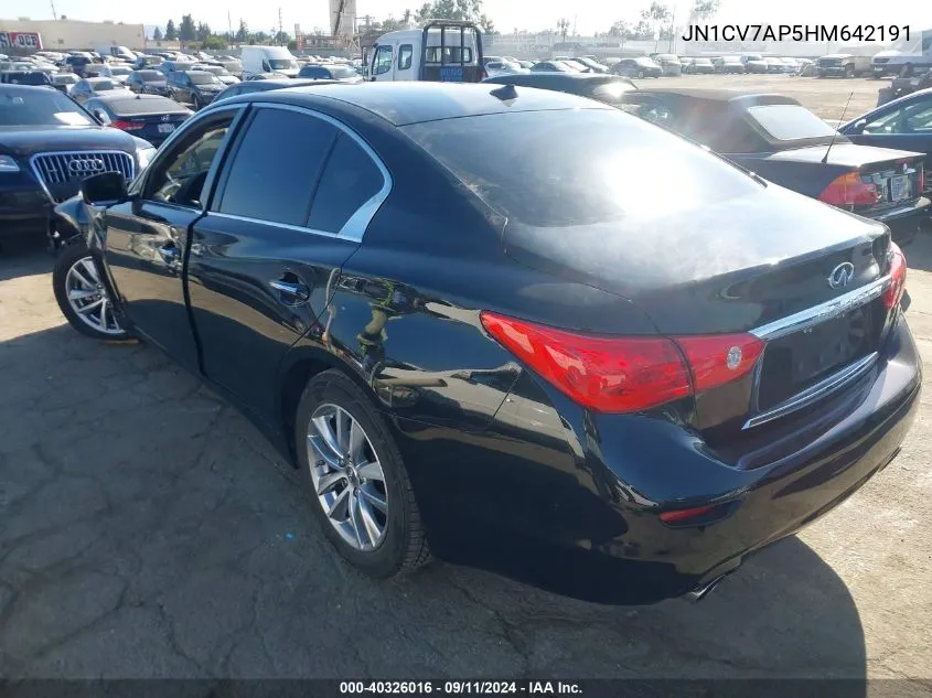 JN1CV7AP5HM642191 2017 Infiniti Q50 2.0T Base