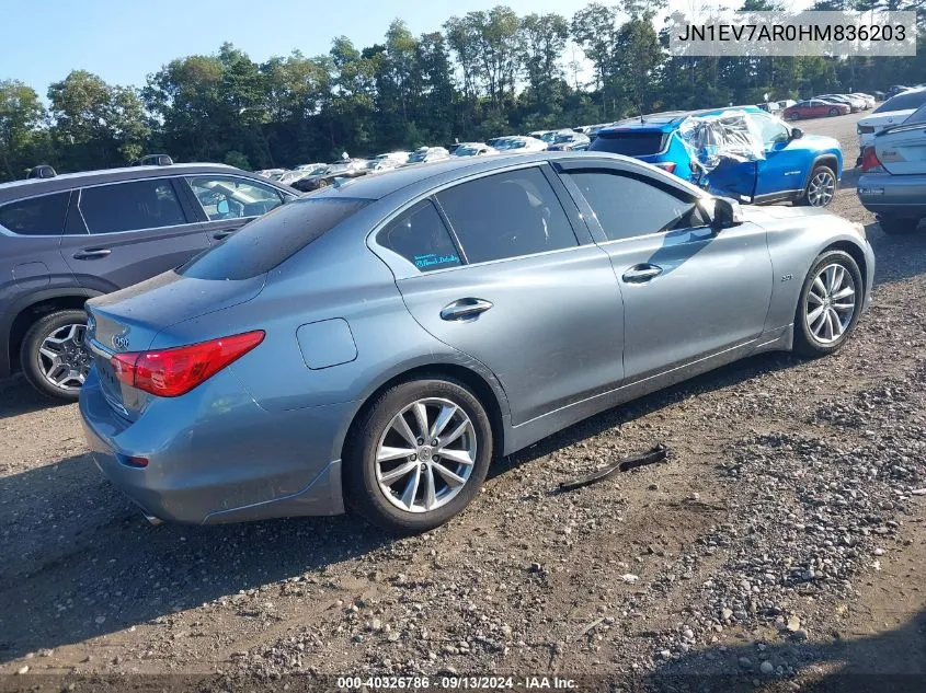 2017 Infiniti Q50 3.0T Premium VIN: JN1EV7AR0HM836203 Lot: 40326786