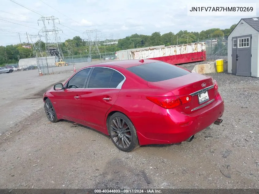 JN1FV7AR7HM870269 2017 Infiniti Q50 3.0T Red Sport 400