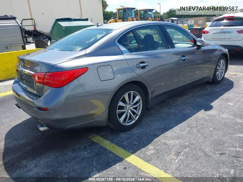 2017 Infiniti Q50 3.0T Premium VIN: JN1EV7AR4HM839587 Lot: 40367109