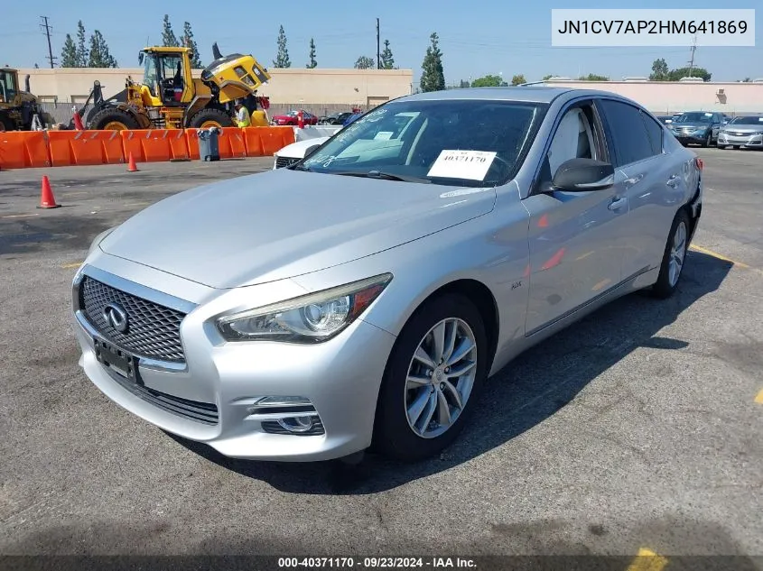 2017 Infiniti Q50 2.0T Base VIN: JN1CV7AP2HM641869 Lot: 40371170