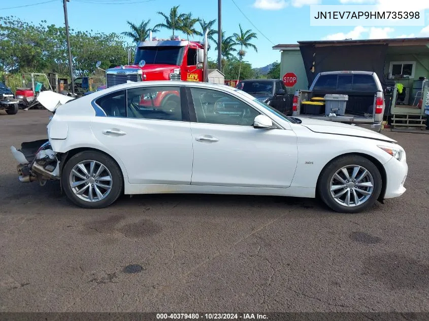 2017 Infiniti Q50 3.0T Premium VIN: JN1EV7AP9HM735398 Lot: 40379480