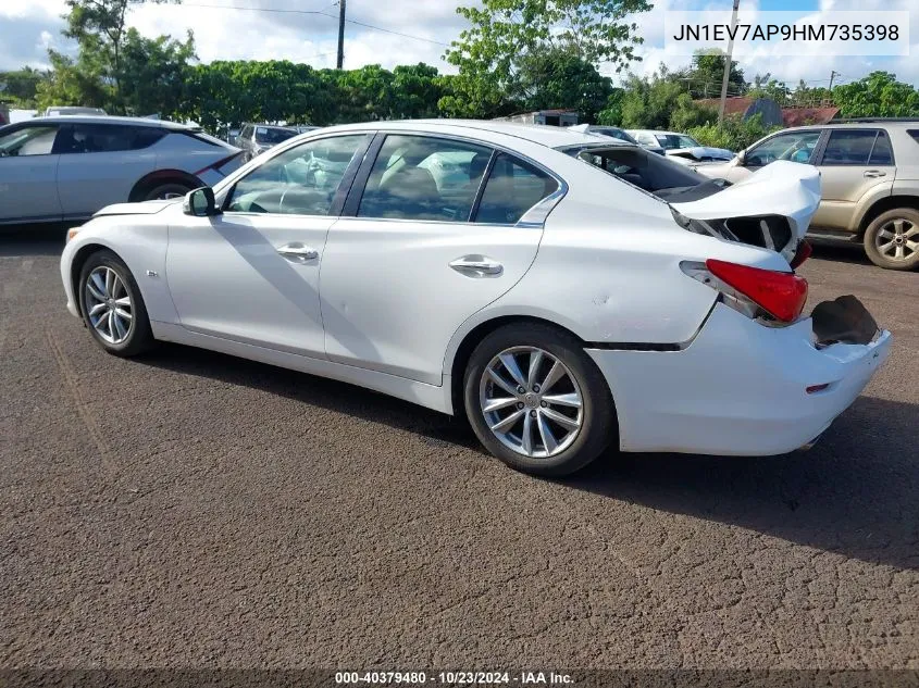 2017 Infiniti Q50 3.0T Premium VIN: JN1EV7AP9HM735398 Lot: 40379480