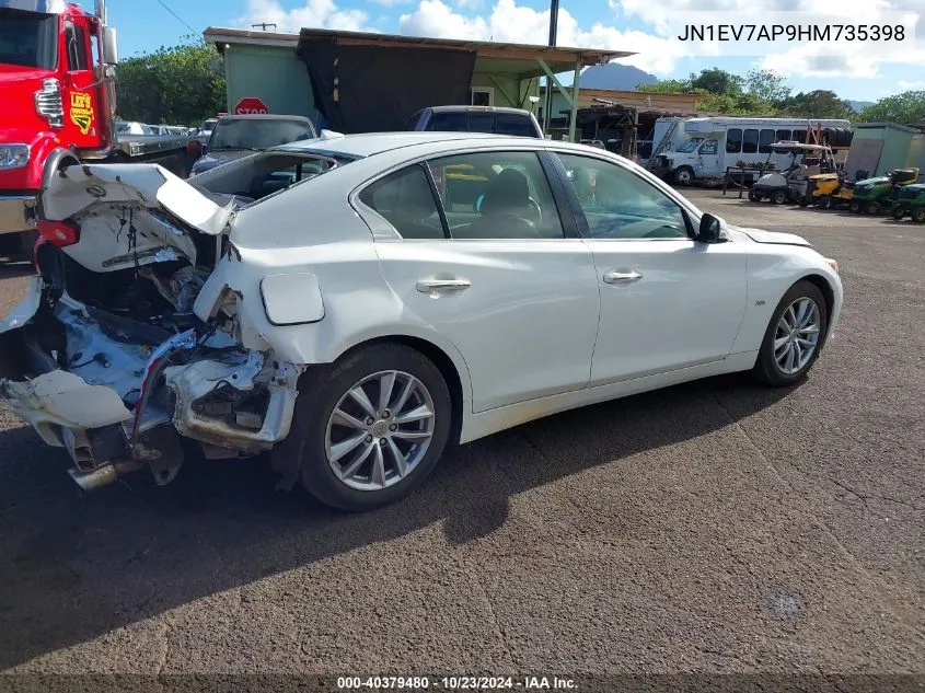 2017 Infiniti Q50 3.0T Premium VIN: JN1EV7AP9HM735398 Lot: 40379480