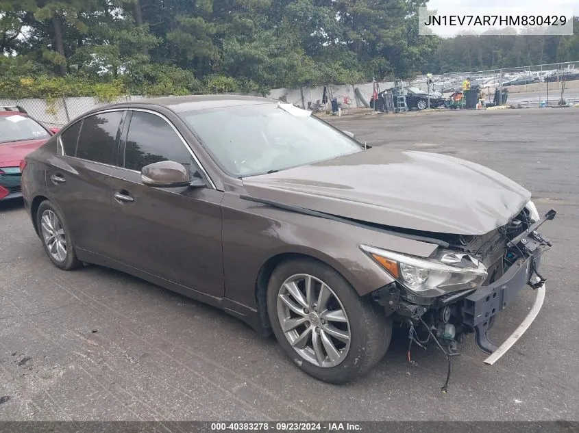 2017 Infiniti Q50 3.0T Premium VIN: JN1EV7AR7HM830429 Lot: 40383278