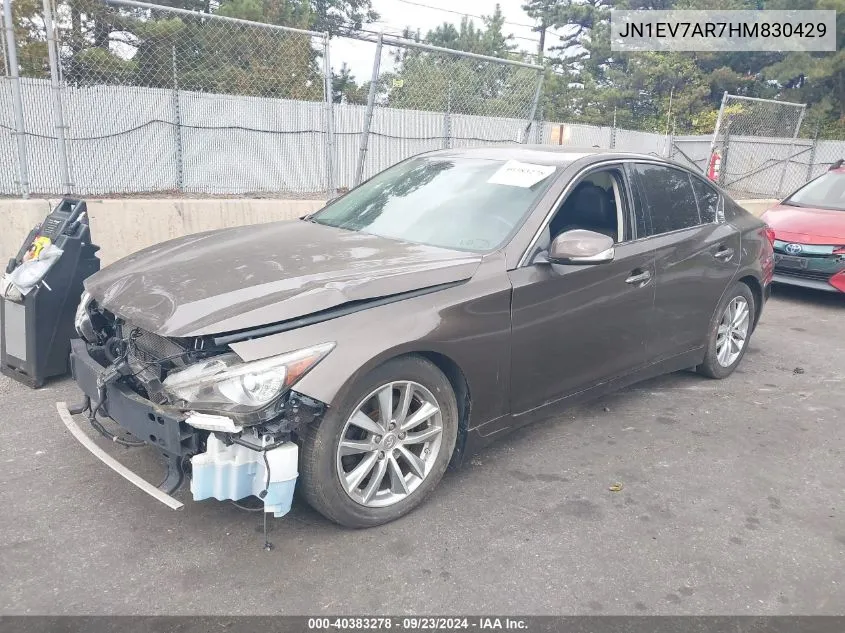 2017 Infiniti Q50 3.0T Premium VIN: JN1EV7AR7HM830429 Lot: 40383278