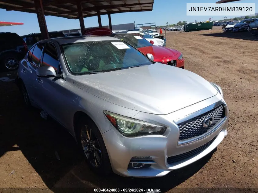 2017 Infiniti Q50 Premium/Sport/Se VIN: JN1EV7AR0HM839120 Lot: 40424883