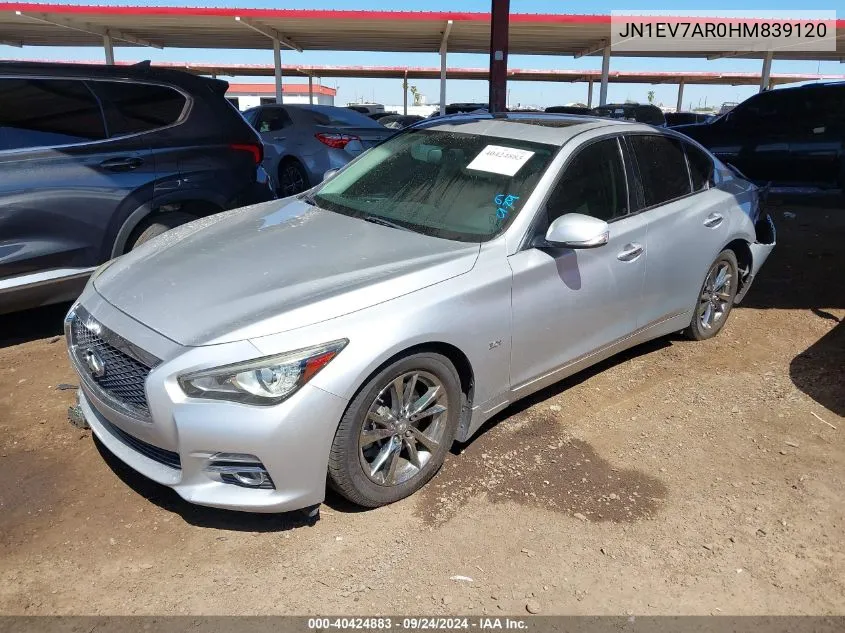 2017 Infiniti Q50 Premium/Sport/Se VIN: JN1EV7AR0HM839120 Lot: 40424883