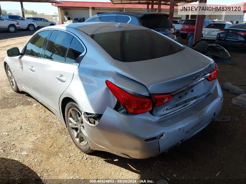 2017 Infiniti Q50 Premium/Sport/Se VIN: JN1EV7AR0HM839120 Lot: 40424883