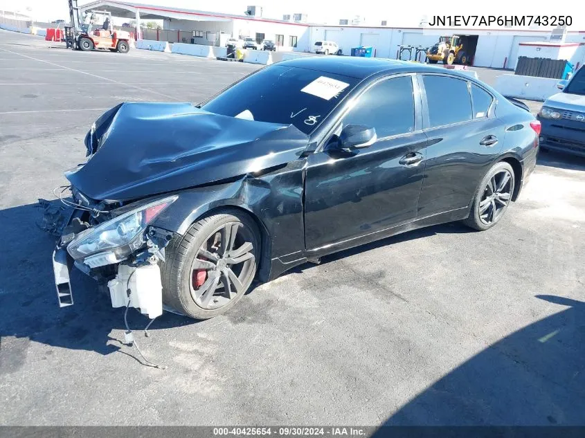 2017 Infiniti Q50 3.0T Sport VIN: JN1EV7AP6HM743250 Lot: 40425654