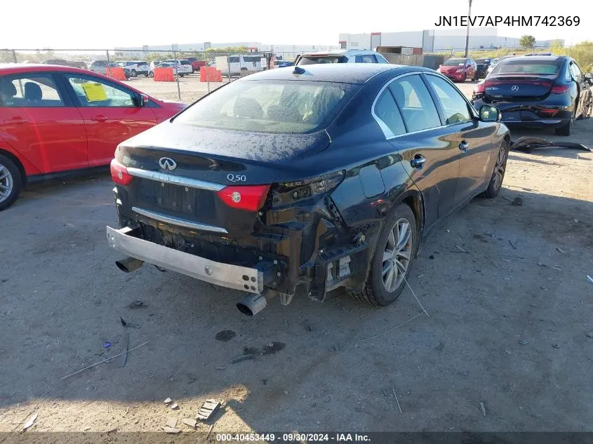 2017 Infiniti Q50 Premium/Sport/Se VIN: JN1EV7AP4HM742369 Lot: 40453449