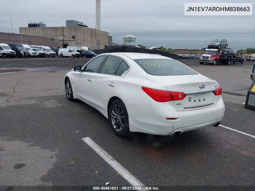 2017 Infiniti Q50 3.0T Signature Edition VIN: JN1EV7AROHM838663 Lot: 40461021