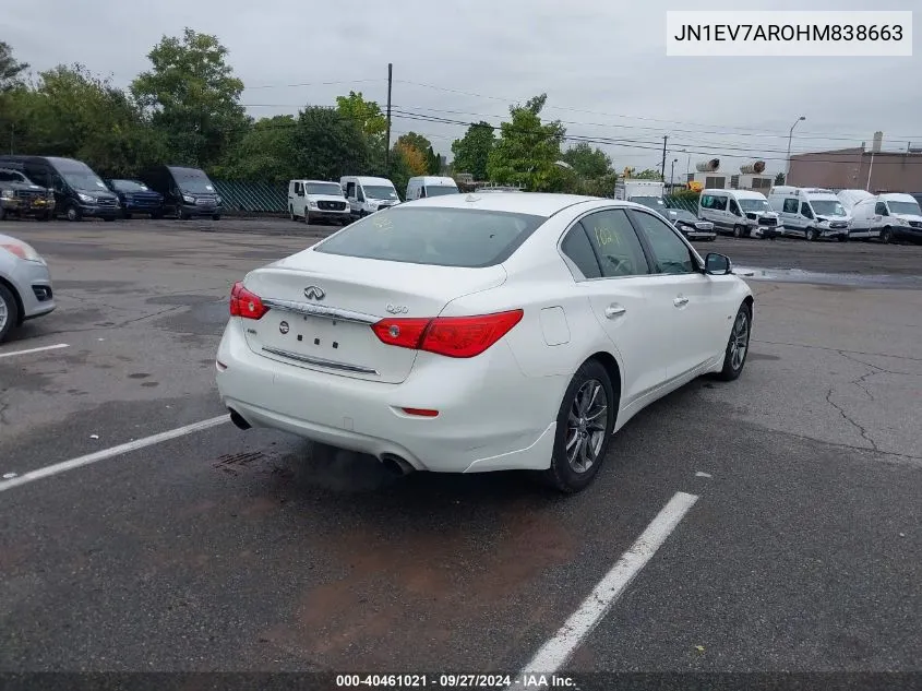 2017 Infiniti Q50 3.0T Signature Edition VIN: JN1EV7AROHM838663 Lot: 40461021