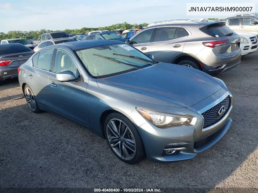 2017 Infiniti Q50 Hybrid VIN: JN1AV7AR5HM900007 Lot: 40488400