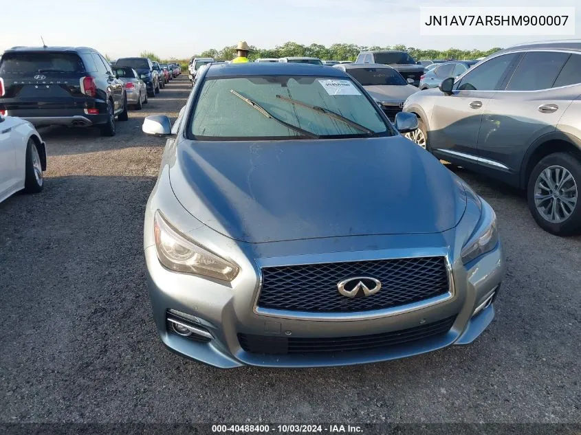 2017 Infiniti Q50 Hybrid VIN: JN1AV7AR5HM900007 Lot: 40488400