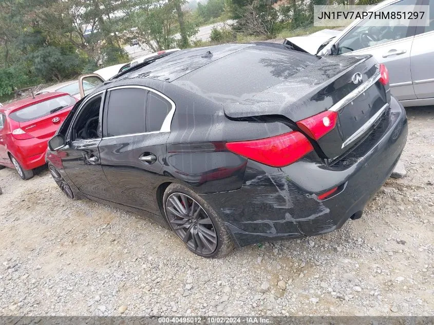 2017 Infiniti Q50 3.0T Red Sport 400 VIN: JN1FV7AP7HM851297 Lot: 40495012