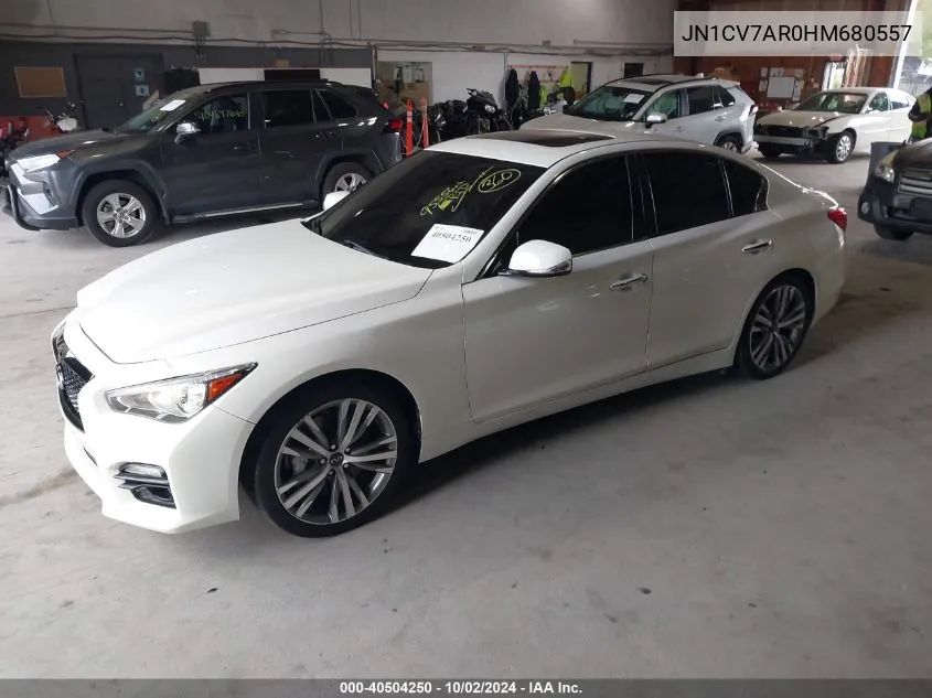 2017 Infiniti Q50 2.0T Sport VIN: JN1CV7AR0HM680557 Lot: 40504250