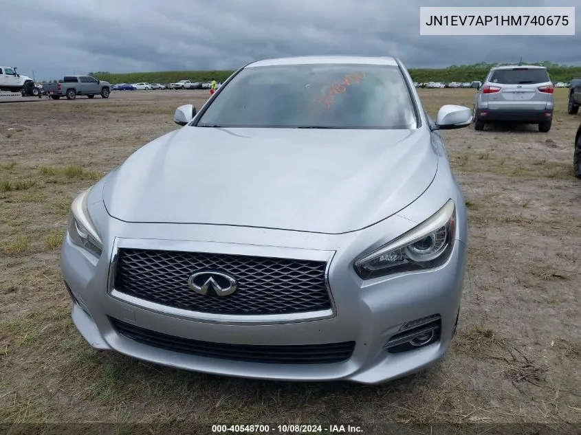 2017 Infiniti Q50 3.0T Premium VIN: JN1EV7AP1HM740675 Lot: 40548700