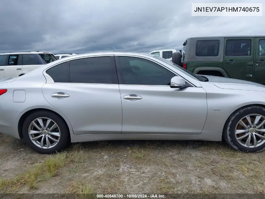 2017 Infiniti Q50 3.0T Premium VIN: JN1EV7AP1HM740675 Lot: 40548700