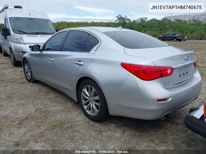 2017 Infiniti Q50 3.0T Premium VIN: JN1EV7AP1HM740675 Lot: 40548700